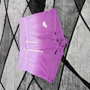 NIKE SWOOSH ATHLETIC PURPLE OMBRE ELASTIC DRAWSTRING SHORTS